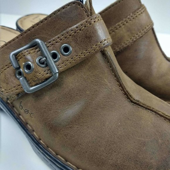 Boc Born Concept Brown Buckle Slip On Clogs Mules Shoes 7/38 M/W - Picture 7 of 9